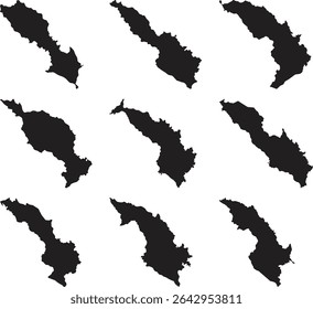 Vanuatu map black silhouette vector style with white background