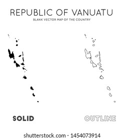 Vanuatu map. Blank vector map of the Country. Borders of Vanuatu for your infographic. Vector illustration.