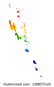 Vanuatu - map is designed rainbow abstract colorful pattern, Republic of Vanuatu (New Hebrides Condominium) map made of color explosion,