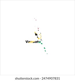 Vanuatu map and flag colors design on white background