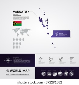 Vanuatu Map vector illustration
