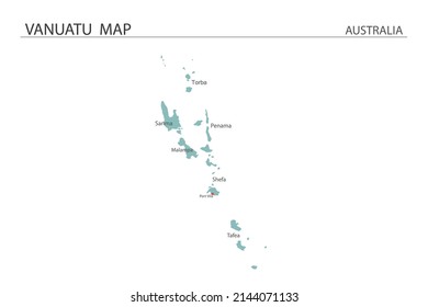 Vanuatu map vector illustration on white background. Map have all province and mark the capital city of Vanuatu. 