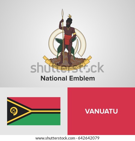 Vanuatu  National Emblem and flag 
