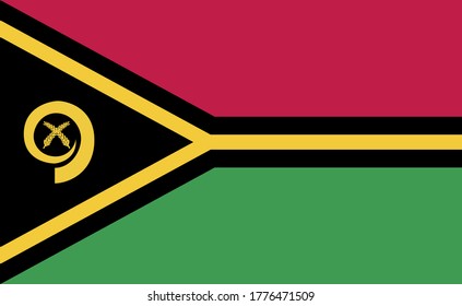 Vanuatu national flag in exact proportions - Vector