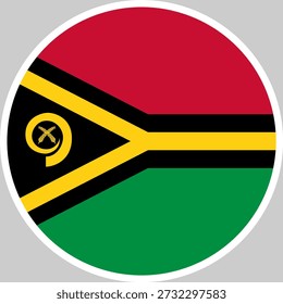 Vanuatu National Flag Vector Illustration in Circle Shape, High Quality Design