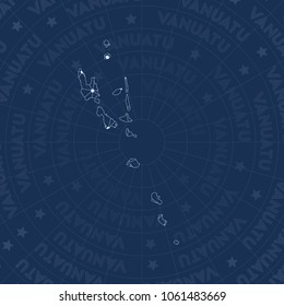 Vanuatu network style country map. Fabulous space style, modern design for infographics or presentation.