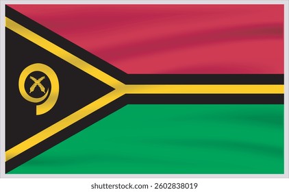 Vanuatu official flag vector with standard size and proportion. National flag emblem with accurate size and colors.