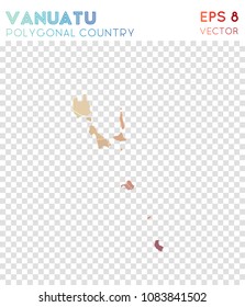 Vanuatu polygonal, mosaic style country map. Fancy low poly style, modern design for infographics or presentation.