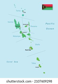 Mapa de regiones de Vanuatu