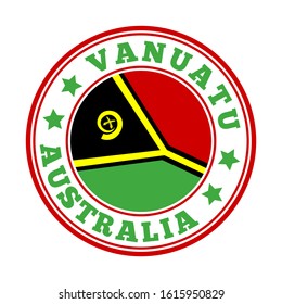 Vanuatu round logo with national flag and stars.