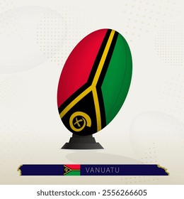 Vanuatu Rugby Ball on Rugby Kicking Tees with Modern Design. Illustration perfect for sports, national pride, and rugby-related projects.