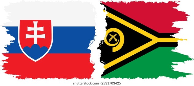 Conexión de banderas grunge de Vanuatu y Eslovaquia, Vector