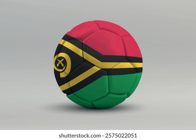 Vanuatu soccer ball featuring the national flag design on a gray background