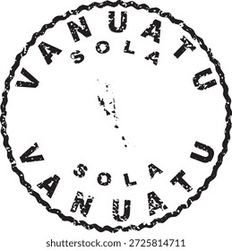 Vanuatu Sola Projeto de mapa de selo redondo
