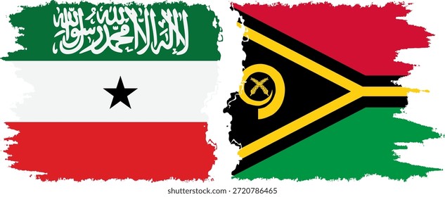 Conexión de banderas grunge de Vanuatu y Somalilandia, Vector