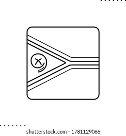 Vanuatu square flag, vector icon in outlines 