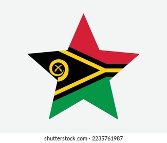 Bandera Estrella de Vanuatu. Marca de forma Estrella de Vanuatu. País República de Vanuatu Icono de pancarta nacional Ilustración de vectores de arte plano Ilustración gráfica