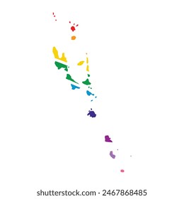 Vanuatu swoosh silhouette rainbow map