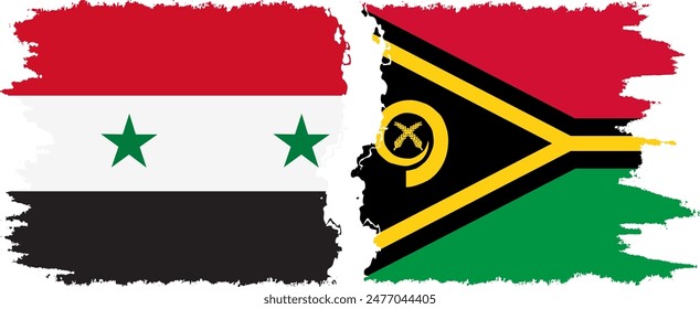 Vanuatu y Siria grunge banderas conexión, Vector
