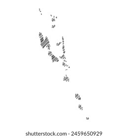 Vanuatu thread map line vector illustration