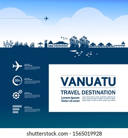 Vanuatu travel destination grand vector illustration.