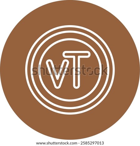 Vanuatu Vatu Outline Circle Style Icon Design