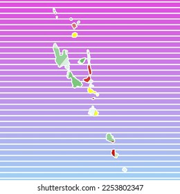 Vanuatu vector illustration. Vanuatu design on gradient stripes background. Technology, internet, network, telecommunication concept. Amazing vector illustration.