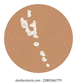 Vanuatu vector image. Country round logo design. Vanuatu poster in circular arcs and wordcloud style. Attractive vector illustration.