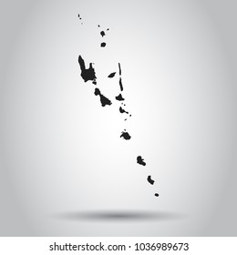 Vanuatu vector map. Black icon on white background.