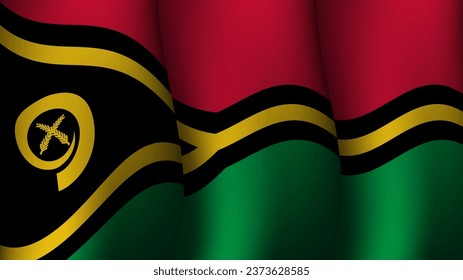 vanuatu waving flag background design on sunset view vector illustration suitable for poster, social media design event on vanuatu
