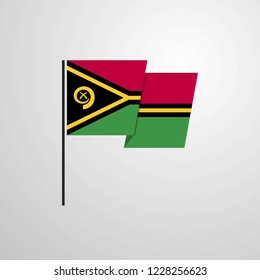 Vanuatu waving Flag design vector