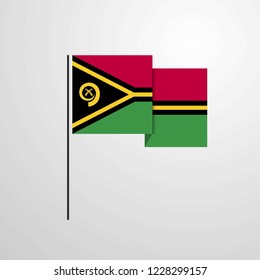 Vanuatu waving Flag design vector