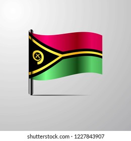 Vanuatu waving Shiny Flag design vector