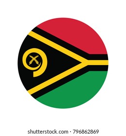 Vanuatuan Flag Ball - Flag of Vanuatu on Isolated Sphere, Vanuatu circle flag - vector icon.