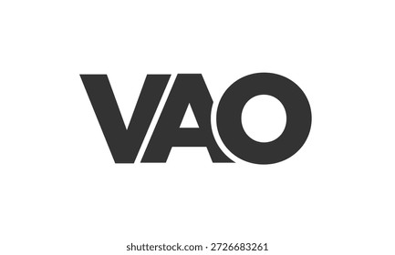 Modelo de design de logotipo VAO com texto em negrito forte e moderno. Logotipo vetorial inicial com tipografia simples e mínima. Identidade de empresa moderna ideal para a presença de marca de empresas.