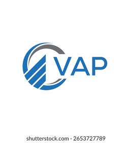 VAP Diseño de logotipo de contabilidad plana sobre fondo blanco. Iniciales creativas de VAP Concepto de logotipo de letra de gráfico de crecimiento. Diseño de logo de finanzas de negocios VAP.
