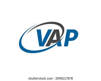 VAP letter creative modern elegant swoosh logo design