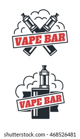Vape bar shop logo design. Isolated on white background