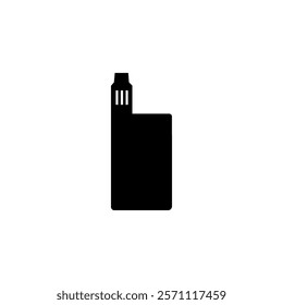 vape black icon isolated on white. smoking electronic cigarettes. place for smoking vape