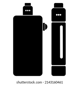 vape black and white silhouette illustration vector design. good for t-shirt design