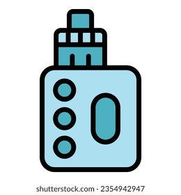 Vape bottle icon outline vector. Electronic cigarette. E pen cig color flat