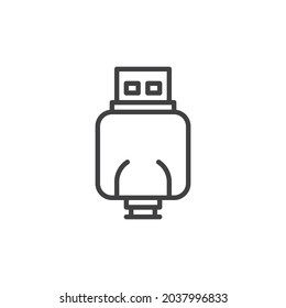 Vape charger line icon. linear style sign for mobile concept and web design. USB charger outline vector icon. Symbol, logo illustration. Vector graphics
