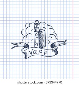 vape cigarette doodle vector sketch