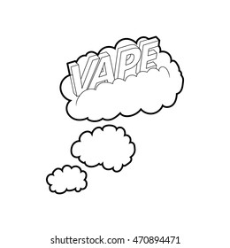 Vape clouds icon in outline style isolated on white background