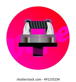 Vape coil. Vector illustration of vape. Icon of coil. Icon of vape.