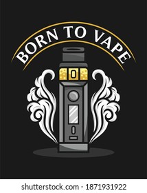Vape device with clouds cartoon vector illustration design