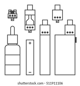 Vape Device And Equipment Icon Set.