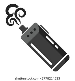 Vape device with smoke coming out electronic cigarette vaping icon