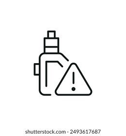 Vape Device Warning-Symbol. Einfaches Vape-Gerät mit Warnsymbol für Social Media, App und Webdesign. Vektorillustration.
