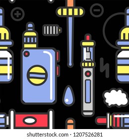 Vape devices and accessories with flavored steam seamless pattern.